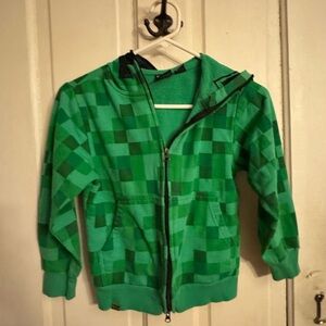 MAD Engine Green Checkerboard Zip Hoodie for Kids